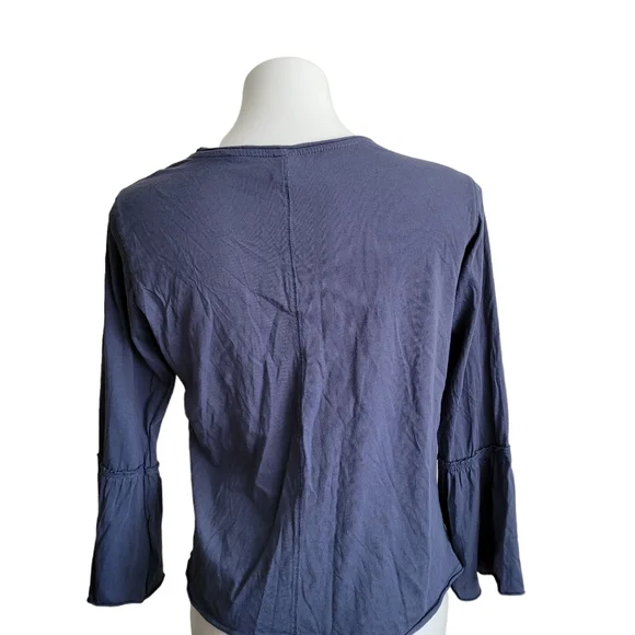 Piazza Italia Top Size Large Bell Sleeve Blue - Picture 2 of 4